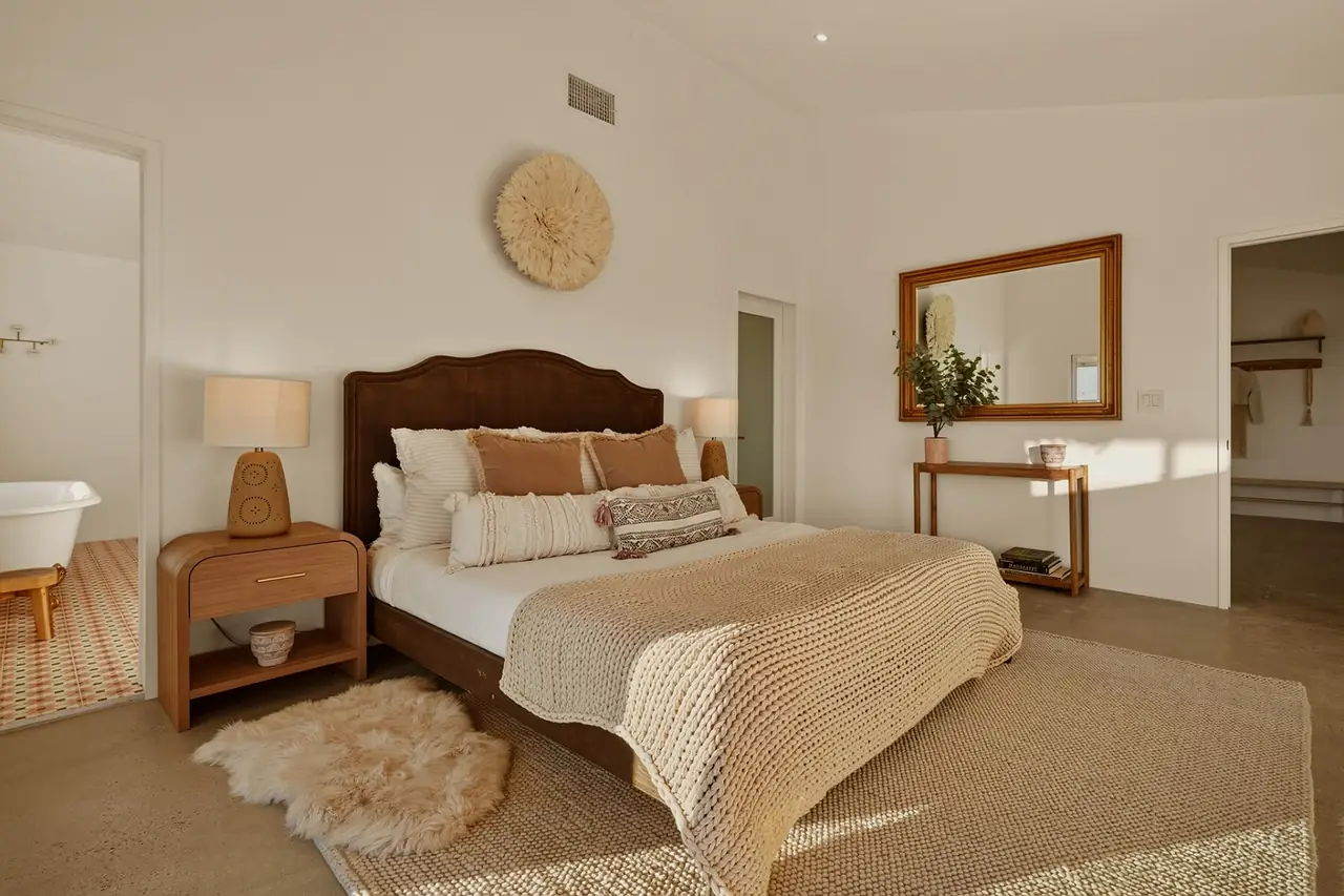 Master bedroom with sunrise desert view